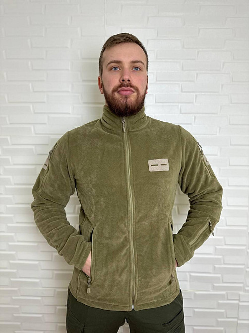 Чоловіча флісова кофта Flas Polar з велкро під шеврони та патчі Пісочний, 2XL Київ - фото 2