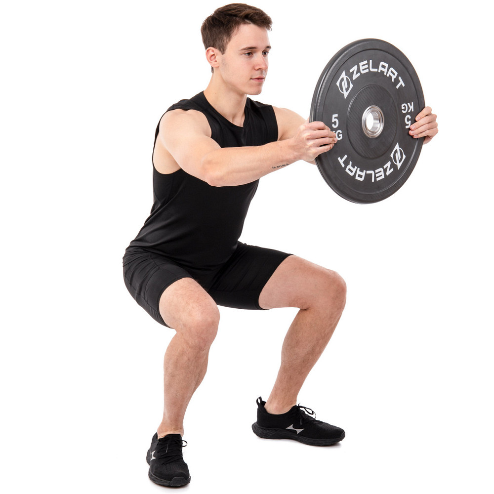 Блин (диск) бамперный для кроссфита резиновый 5 кг d-52мм Zelart-7798-5 Киев - изображение 6