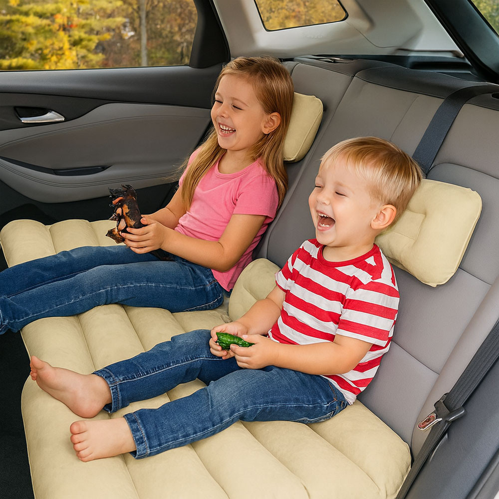 Матрац надувний у машину з насосом (135x80 см) Бежевий SBR Київ - фото 2