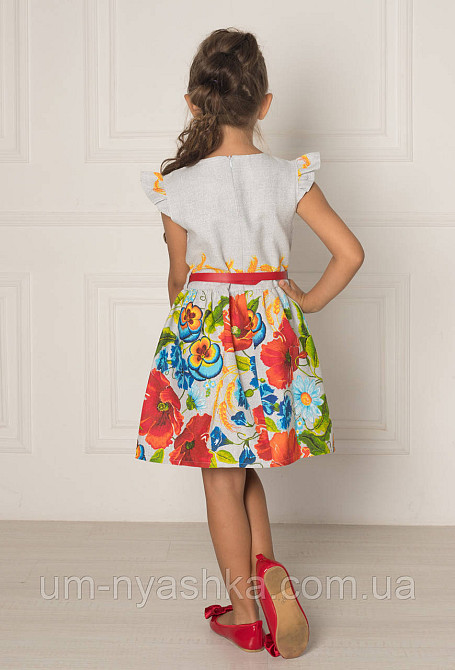 Дитяче українське плаття "Маки на сірому" Кривий Ріг - фото 2