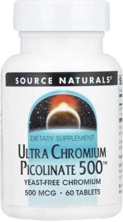 Ультра хром піколінат Source Naturals Ultra Chromium Picolinate 500TM 500 mcg 60 таб Київ