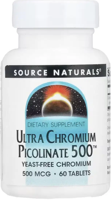 Ультра хром піколінат Source Naturals Ultra Chromium Picolinate 500TM 500 mcg 60 таб Київ - фото 1