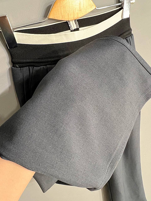 Брюки женские A-N 25110 палаццо широкие высокая талия на резинке со шнурком графит, графит, L Киев - изображение 10