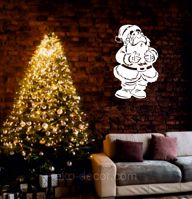 Декоративное настенное Панно «Дед Мороз», Декор на стену 90*55 см Киев - изображение 1