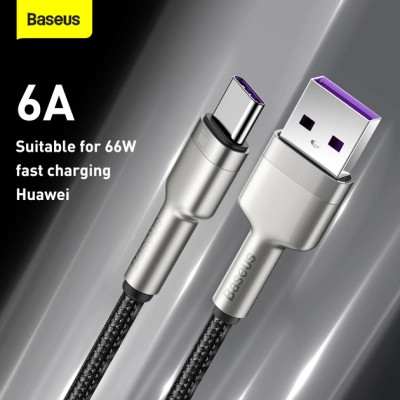 Дата кабель USB-C to USB-C 2.0m 66W metal Baseus (CAKF000201) Винница - изображение 10