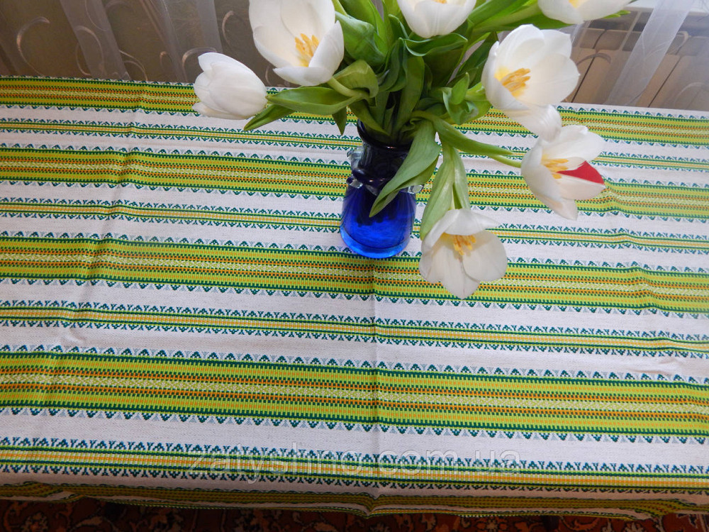 Салатовая скатерть вышитая Киев - изображение 1