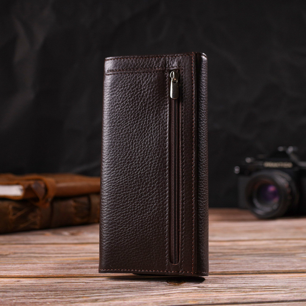 Женский кошелек с удобным функционалом кожаный CANPELLINI 21723 Коричневый Киев - изображение 2