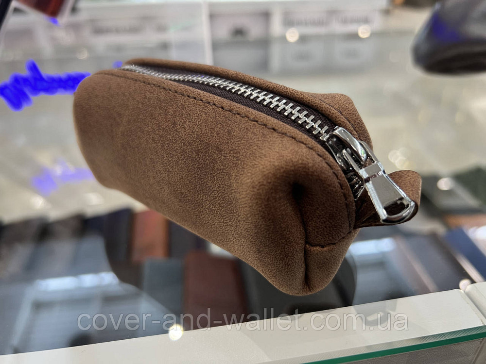 Містка ключниця на блискавці невеликого розміру з вінтажної шкіри PS Leather Київ - фото 6