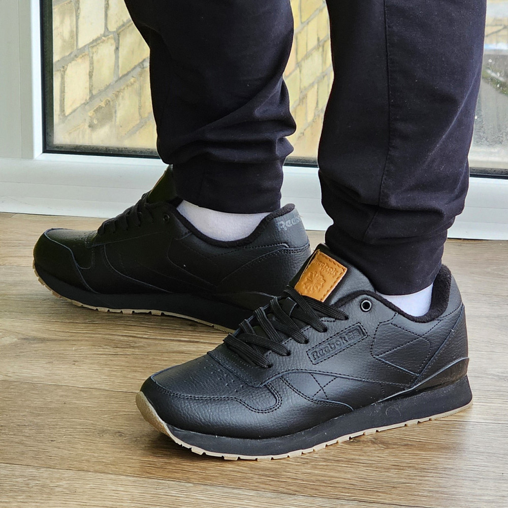 Мужские Термо Кроссовки Reebok Classic Чёрные Зимние Рибок Кожаные (размеры: 45) - 76-2 Днепр - изображение 2