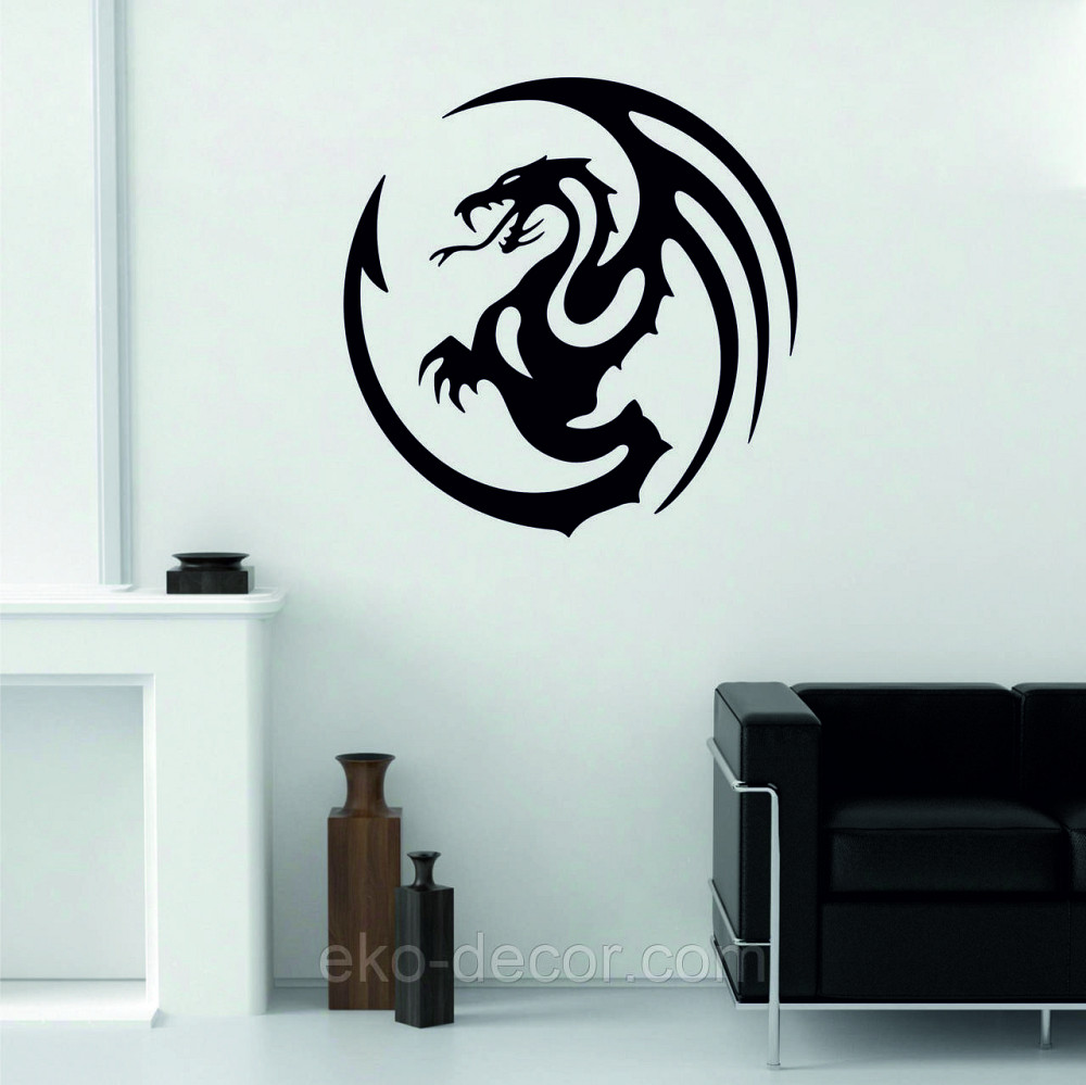 Декоративное настенное Панно «Дракон» Декор на стену 90*90 см, Черный Киев - изображение 2