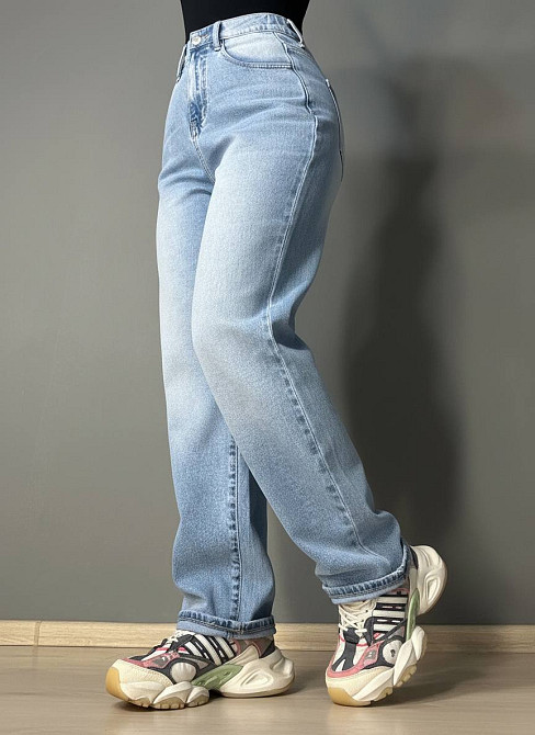 Джинси жіночі Liana 1-051 SKATER MOM з резинкою на талії великі розміри блакитні, блакитний, 30, 30, 79 см, 105 см Київ - фото 7