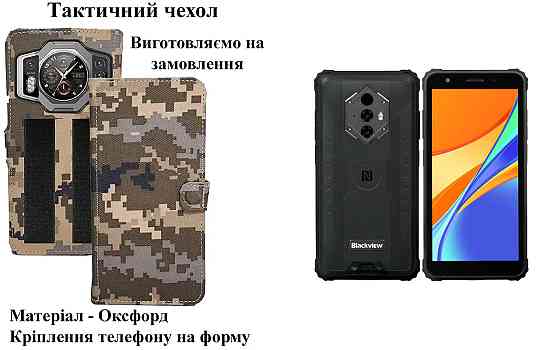 Тактический чехол для Blackview BV6000, BV6000s, крепится к снаряжению на липучке Киев