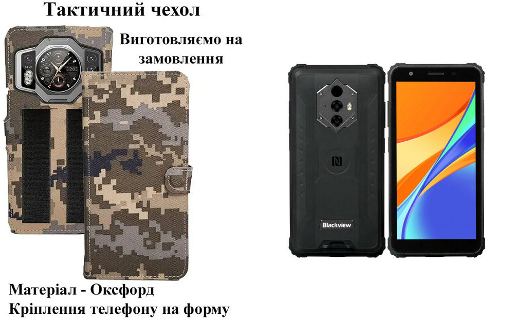 Тактический чехол для Blackview BV6000, BV6000s, крепится к снаряжению на липучке Киев - изображение 1