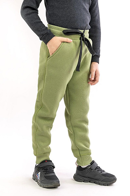 Детские теплые штаны, оливковые Юрма одяг 146 Киев - изображение 1