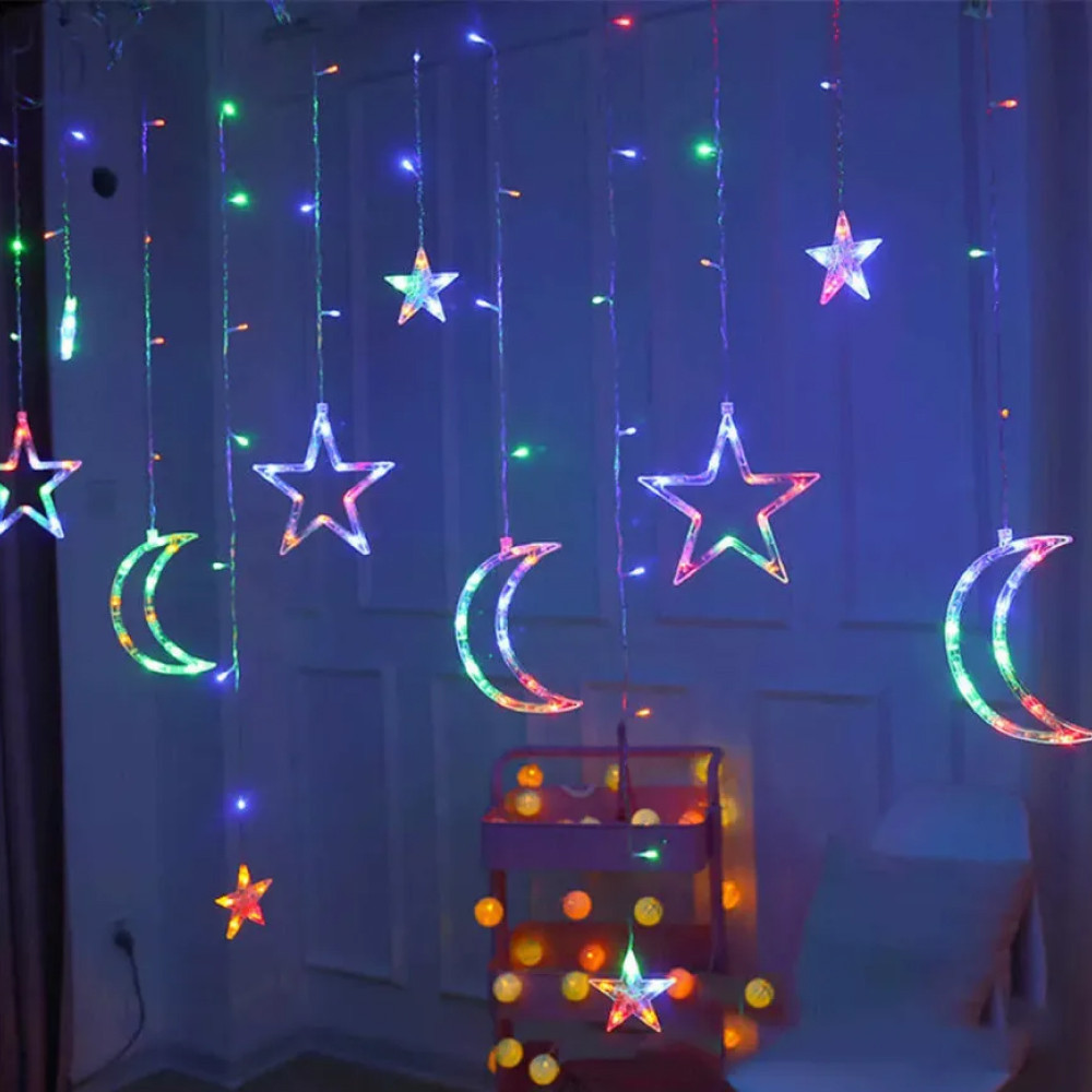 Гирлянда Штора,от сети,2,5м,138LED,с пультом,Разноцветный SBR Киев - изображение 2