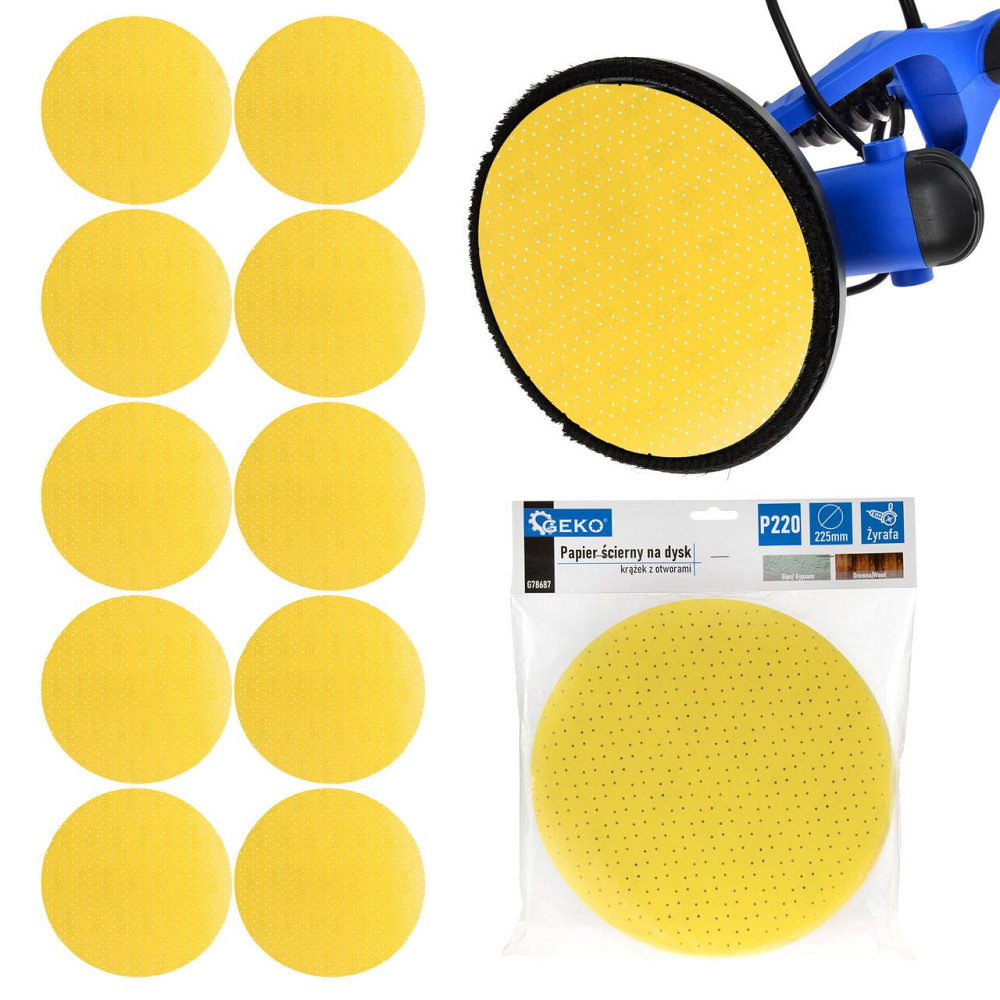 Шліфувальні круги на липучку "GeKo" абразивні перфоровані "жирафа" Ø225мм P180 Киев - изображение 1