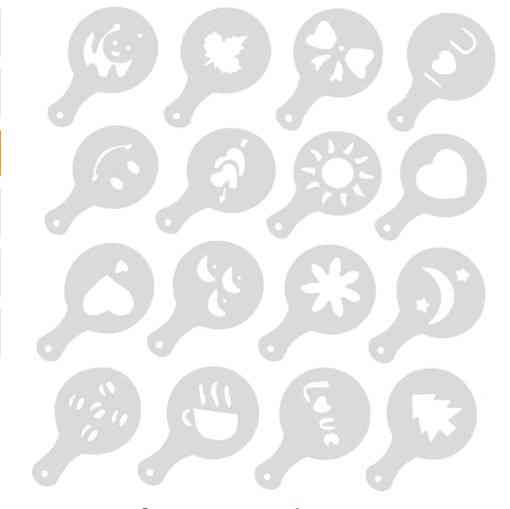 Набор трафаретов для кофе 16 штук 85 мм серый Киев