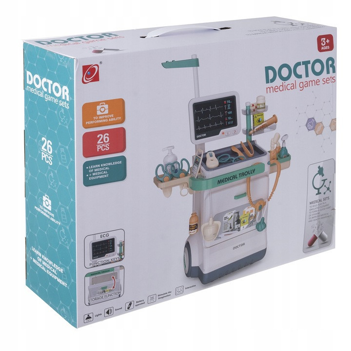 Дитячий набір лікаря візок з аксесуарами 26 елементів Iso Trade (26544) Нововолинськ - фото 7