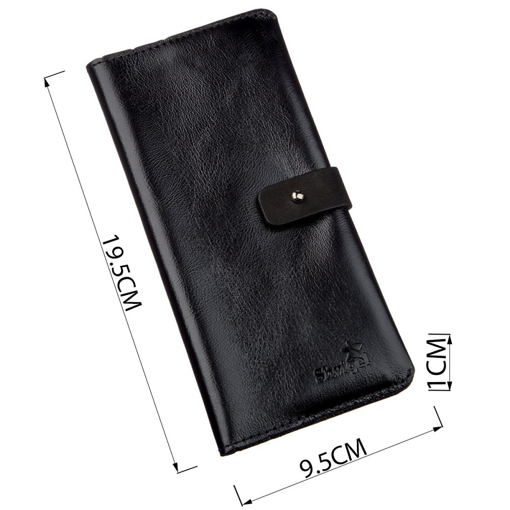 Гаманець чоловічий вертикальний зі шкіри Алькор SHVIGEL 16204 Чорний Київ - фото 3