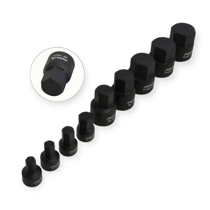 Набір ударних головок HEX 1/4? - 6,7,8,10 мм 3/8? 12,14,17,18,19мм (планка) Мукачево - фото 3