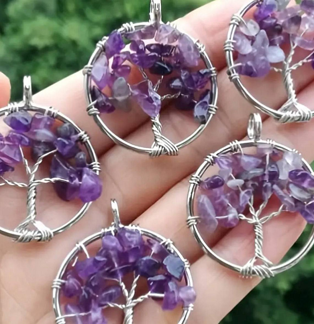 Кулон «Дерево життя» з аметистом – натуральний камінь, без ланцюжка Київ - фото 2