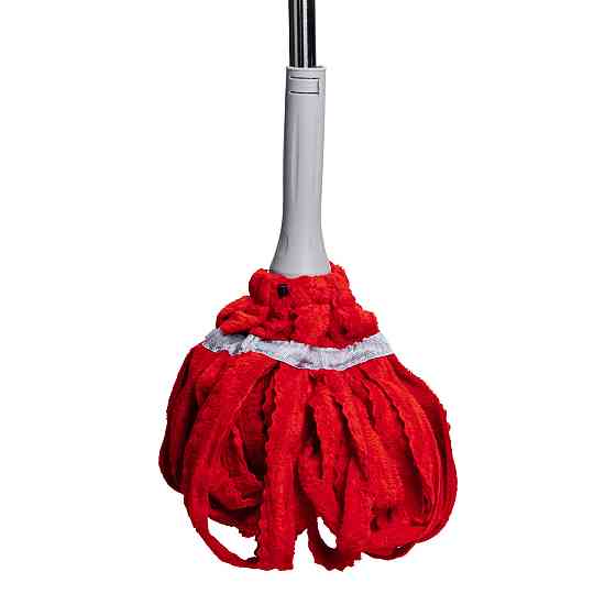 Швабра телескопічна для миття підлоги універсальна мотузкова швабра з самовіджимом для прибирання Червоний HP-35015-13R Київ