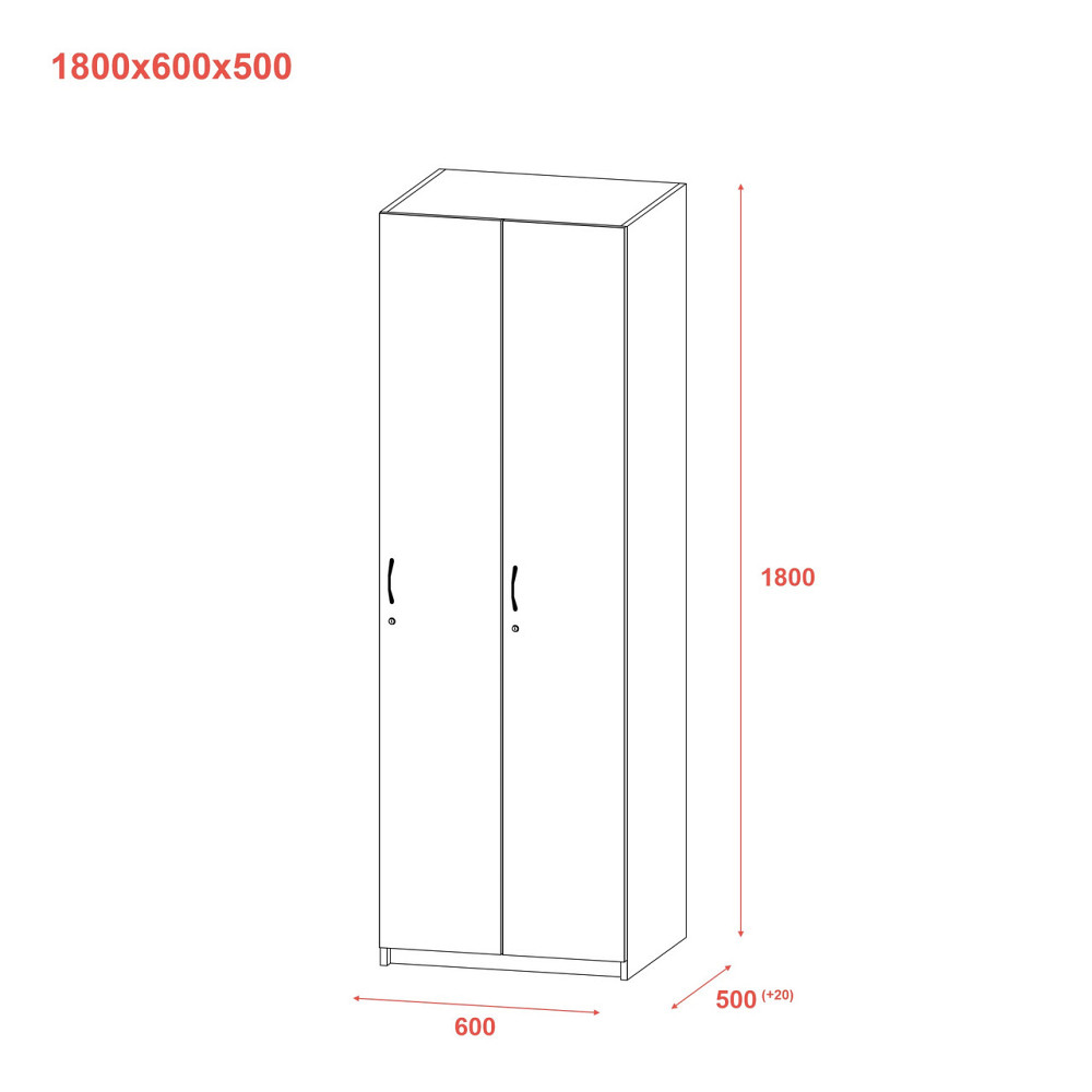 Роздягальня Doros 2-х секційна Графіт 2 ДСП 60х52х180 DRS-011613 (40512886) Львів - фото 6