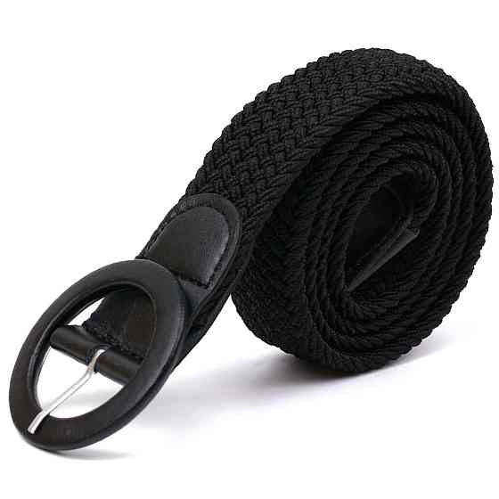 Жіночий текстильний ремінь Чорний (Vintage) Київ