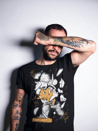 Футболка аниме Человек-бензопила оверсайз (S/M/L) Черний AnimeJ0637 Днепр