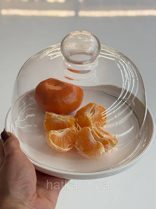 Тарілка з кришкою для зберігання  «White kitchen» 20*14,5 см кераміка + скло 8030-321 Київ - фото 3