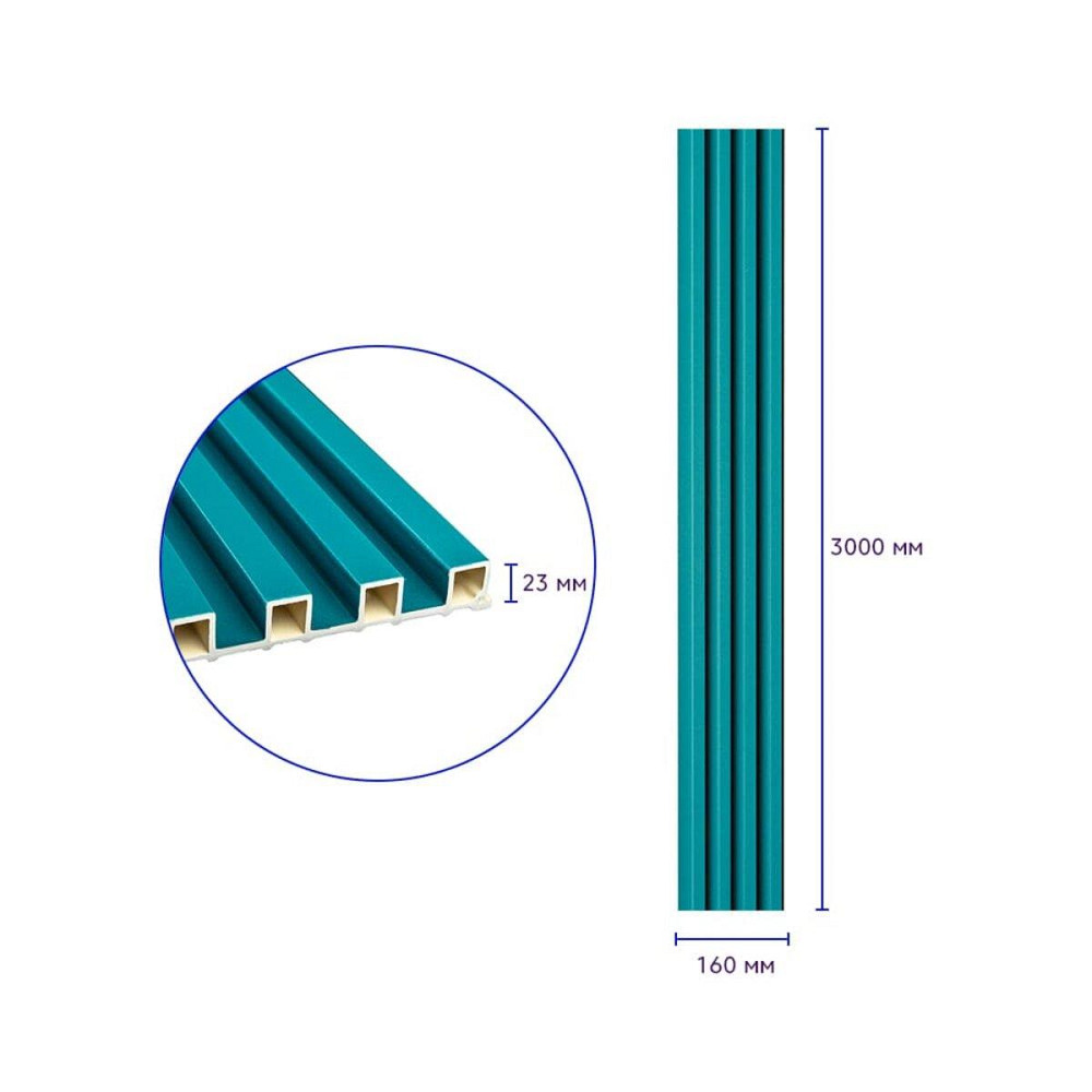 Рейка декоративна WPC стінова 3000х160х23мм Темна бірюза SW-00001863 Київ - фото 3