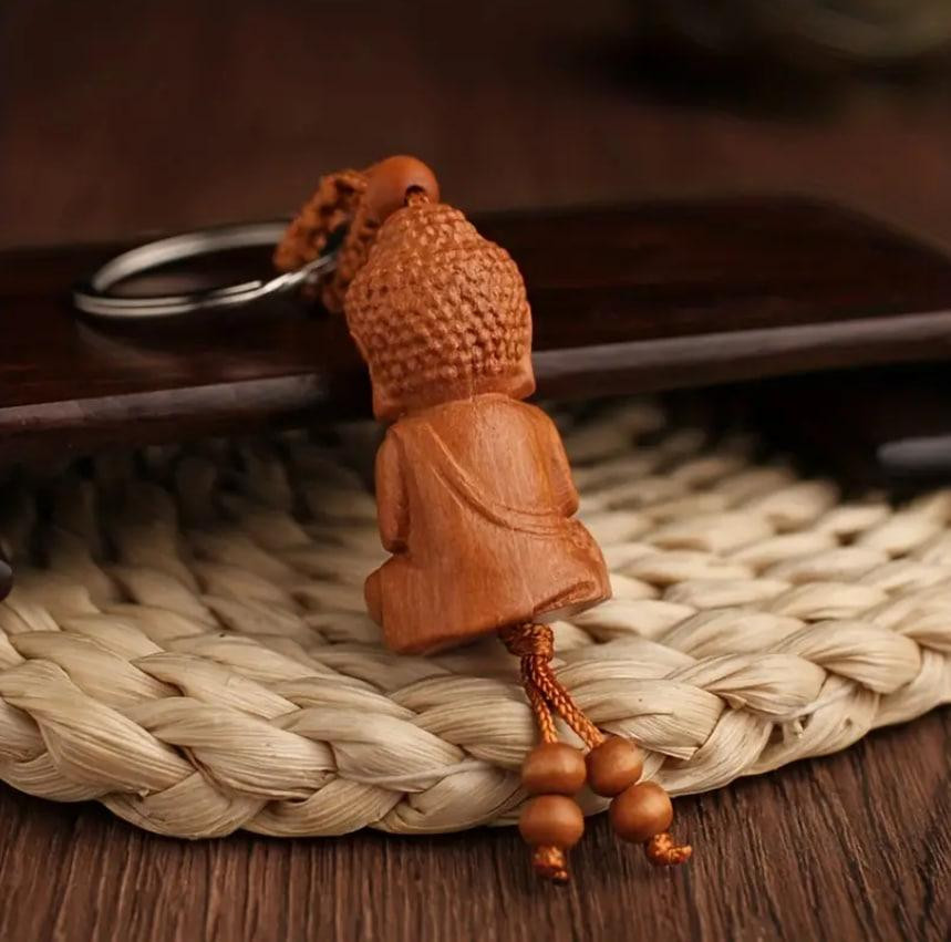 Брелок для ключей Будда Шакьямуны из персикового дерева, автомобильный брелок. Киев - изображение 4