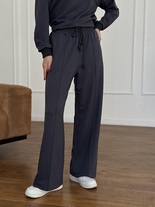 Жіночий спортивний костюм із широкими штанами Сірий M/L Харків - фото 5