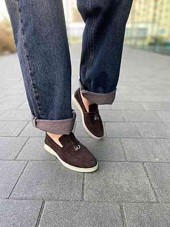 ALLSY Лоферы женские ALLSY коричневые натуральная замша плоская подошва размер 36-40 (340-3041- Коломия