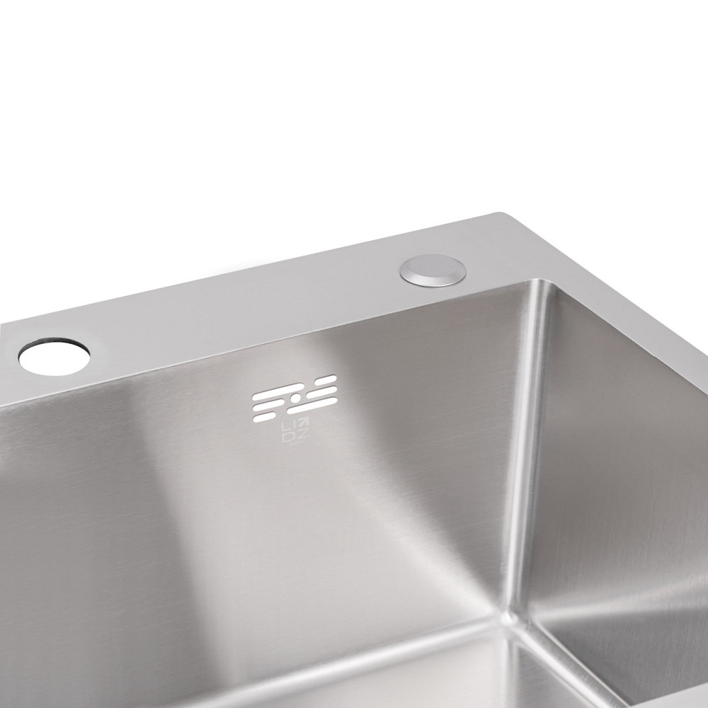 Мийка для кухні інтегрована Lidz Handmade H5050 (LDH5050BRU35375) Brushed Steel 3,0/1,0 мм Київ - фото 14