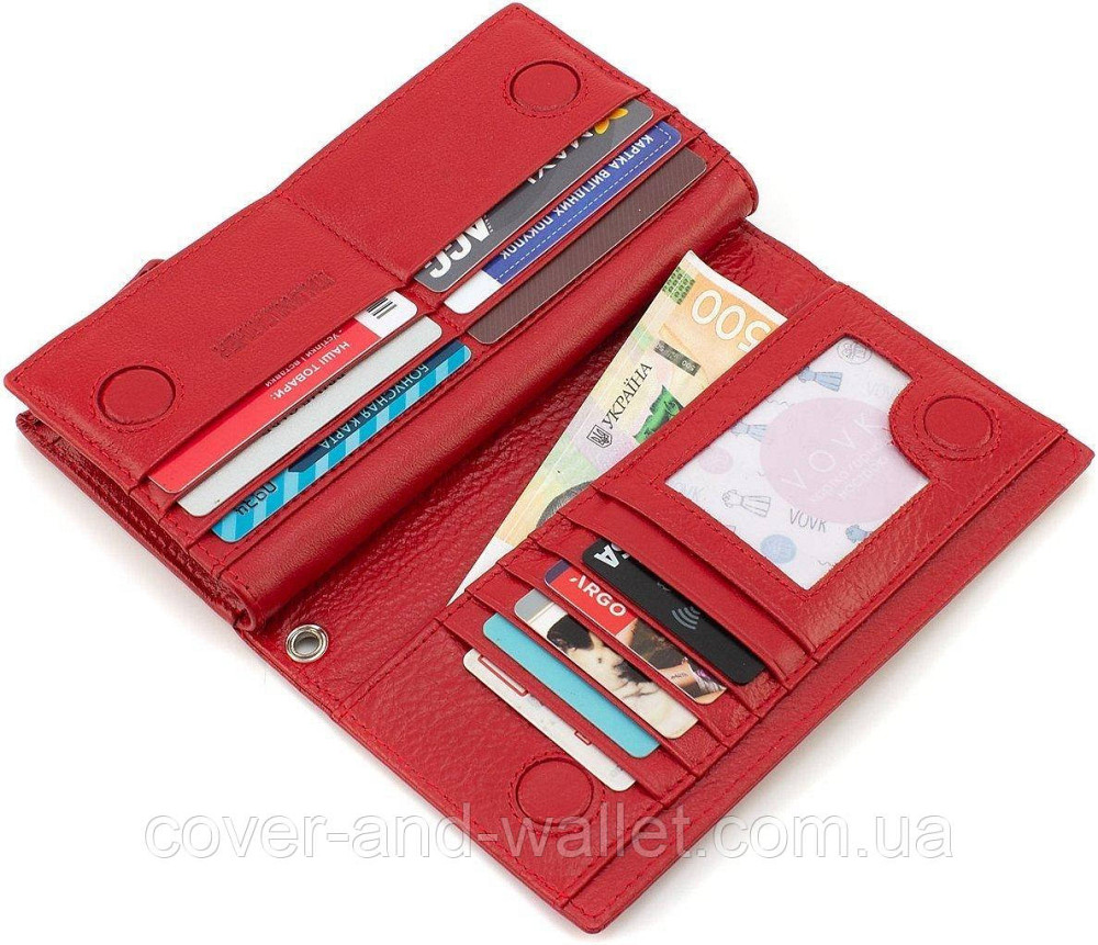 Вместительный женский кожаный кошелек клатч с отделением на молнии ST 1431 Киев - изображение 5