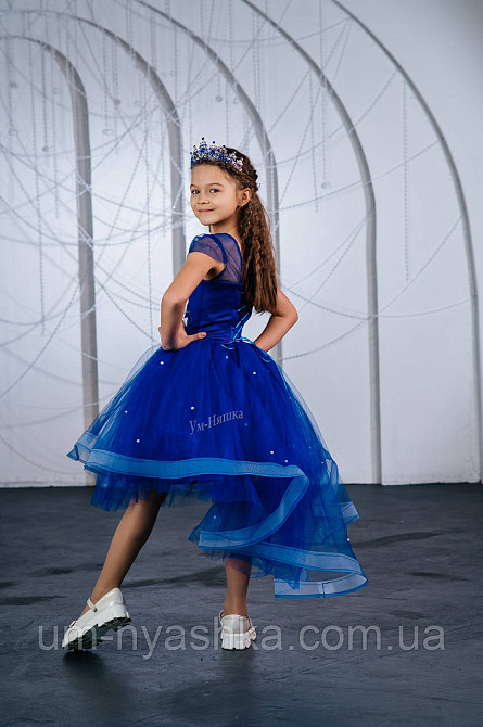 Дитяча сукня видовжене ззаду Синя 122-134 Кривий Ріг - фото 9