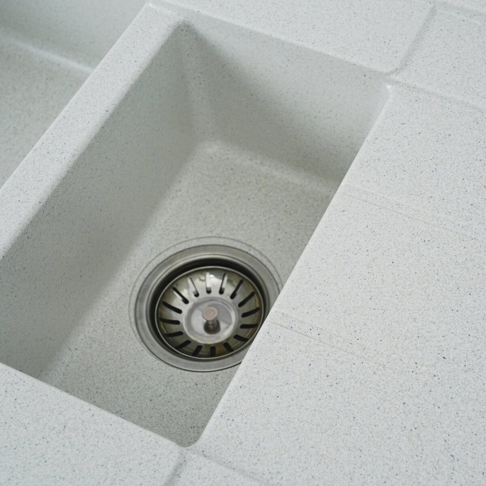 VALESO Гранітна мийка для кухні VALESO TOSKANA 7850W матова Біла в крапку Київ - фото 6