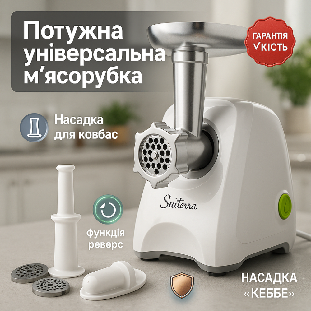 М'ясорубка з 4 насадками, М'ясорубка для овочів і фруктів Кухонна якісна електром'для дому PV-90 Львів - фото 19