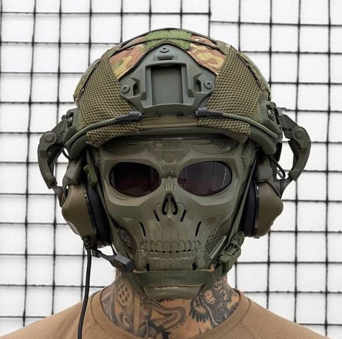 Тактический комплект шлем Fast Helmet + кавер + активные наушники М32 + крепление на шлем Винница - изображение 5