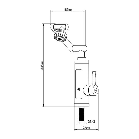 Проточний водонагрівач WEZER SDR-F16T різнорівневий вилив, 3,3 кВт, сірий Київ