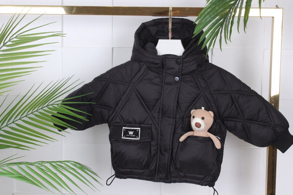 Демисезонная  черная куртка пуффер для девочек на 3 года Николаев - изображение 1