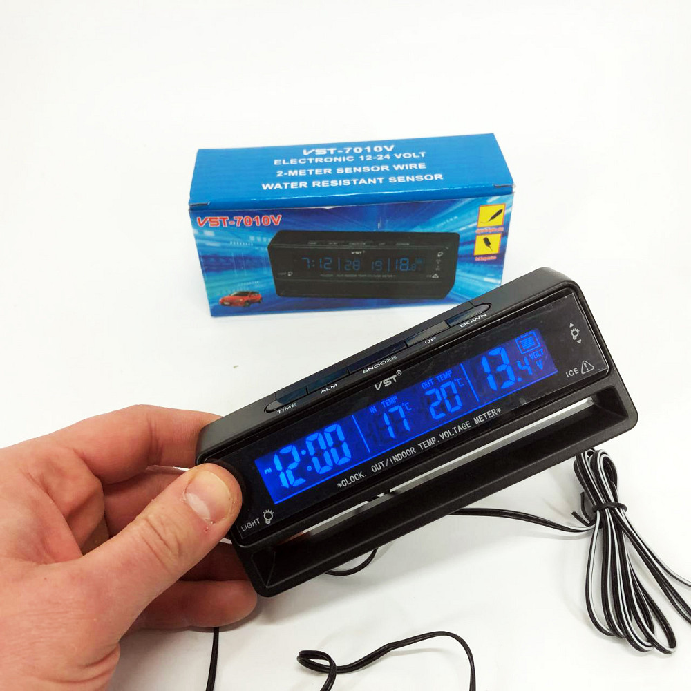 Автомобильные часы с термометром и вольтметром VST-7010V HV-27 Львов - изображение 9