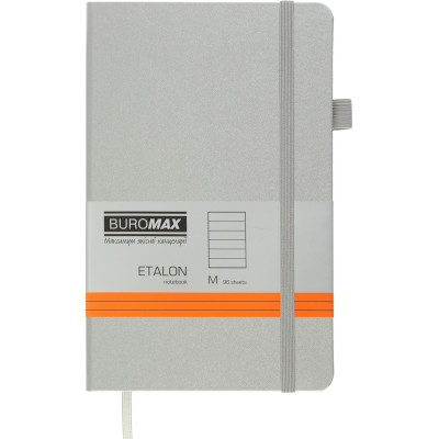 Книга записная Buromax Etalon 125x195 мм 96 листов в линию обложка из искусственной кожи Серебряная (BM.291260-24) Винница - изображение 1