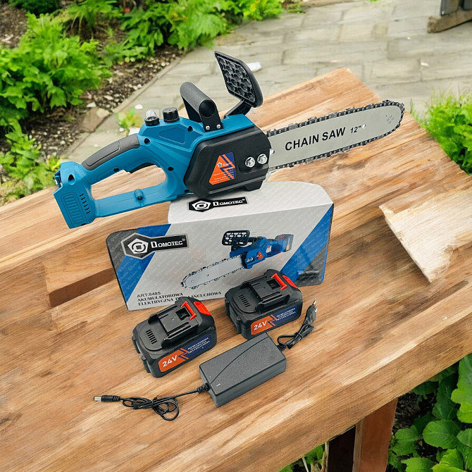 Акумуляторна ланцюгова пилка Chain Saw 12'' DOMOTEC 8485 – надійна та автономна, для саду та дачі Київ - фото 1