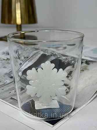 Кухоль чашка подвійне скло Olens "Сніжинка" 360 мл Ручне миття 102-1177 Київ