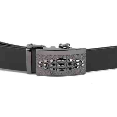 Ремень Vintage Мужской с пряжкой автомат Черный (20300) Винница