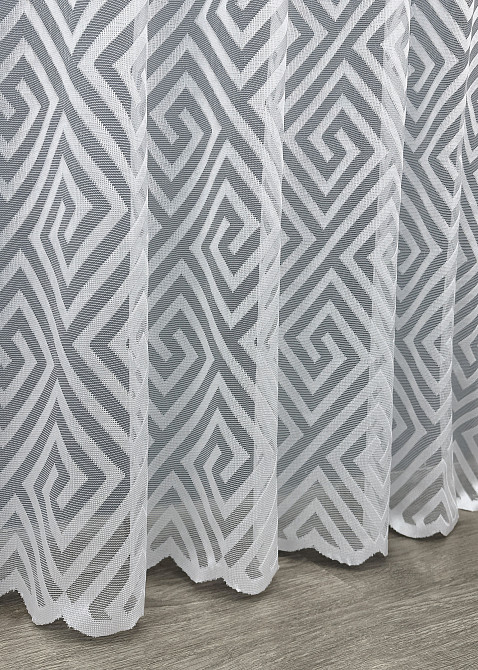 Тюль жакард, колекція "Ромб Меандр" колір білий 1559т Київ - фото 6