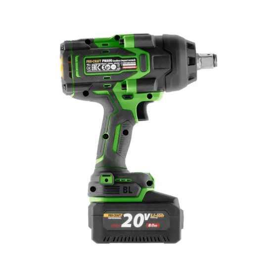 Гайковерт акумуляторний безщітковий інструмент Procraft PWA90,Безщітковий гайковерт з 1 АКБ та ЗП  3/4" на 1/2"  20 В 8 А  год Львів