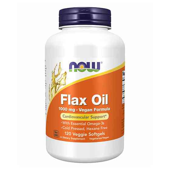 Льняное Масло Now Foods Flax Oil Org 1000mg 120 vgels Киев
